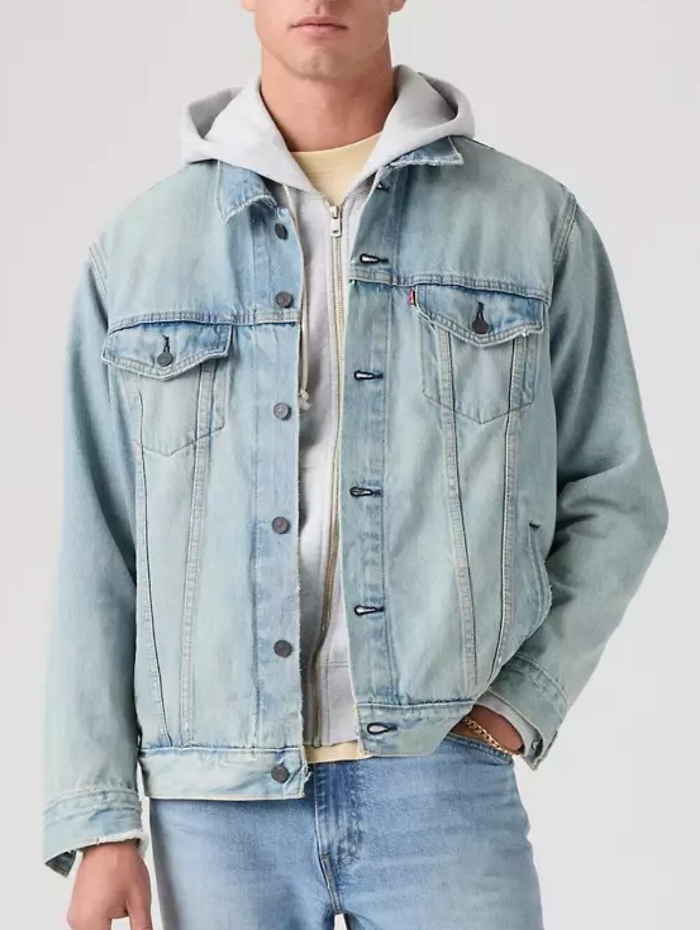 Levi’s Premium Relaxed Fit Trucker Denim Jacket Huron Waves Men’s XL